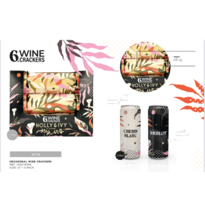 Hexagon wine Christmas crackers (6 singles)